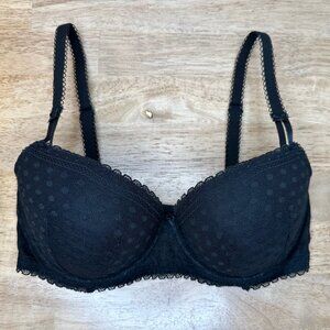 Victoria's Secret PINK Black Lace Push Up Bra 32DD
